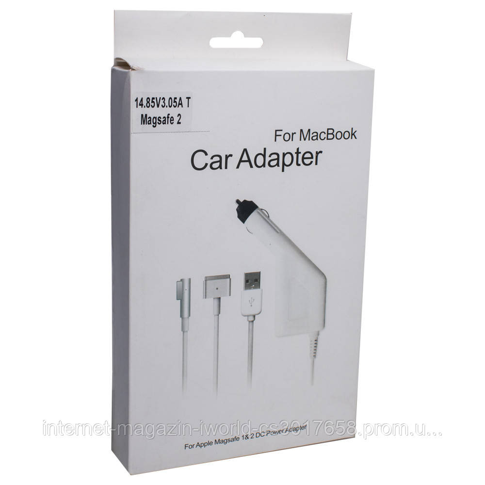 Автомобильное зарядное устройство (Зарядка от прикуривателя) АЗУ Macbook,Magsafe 2,(45W 14.85V 3.05A)
Автомобильное зарядное устройство (Зарядка от прикуривателя) АЗУ Macbook,Magsafe 2,(45W 14.85V 3.05A)