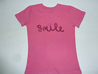Розовая футболка с пайетками Smile, фото 1