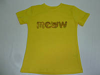 Желтая футболка с пайетками Мяу