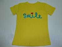 Желтая футболка с пайетками Smile, фото 1