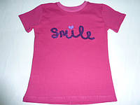 Малиновая футболка с пайетками Smile