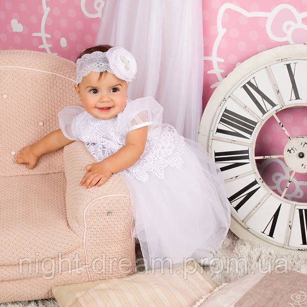 Нарядное платье Глафира от Miminobaby белое на 3 годика