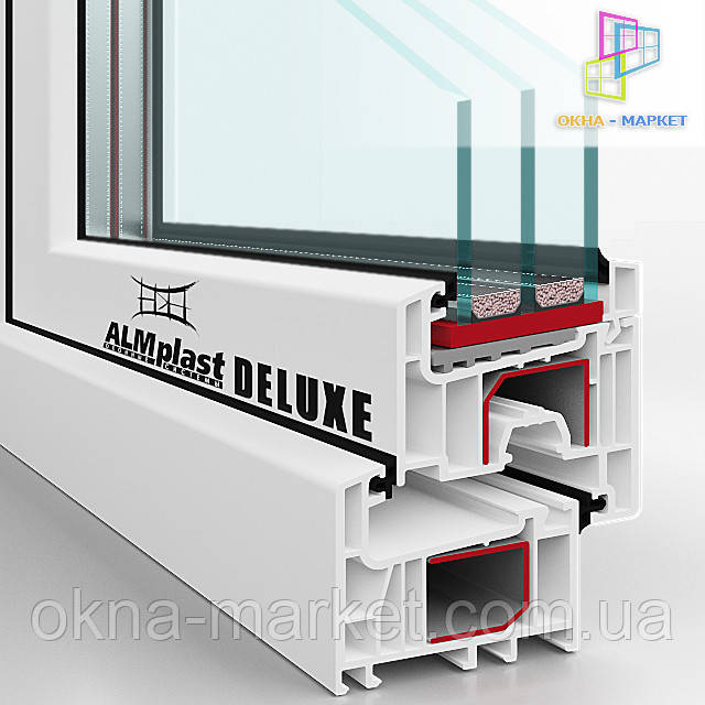 Окна ALMplast Deluxe в разрезе, интернет-фирма "ОКНА МАРКЕТ" г.Киев