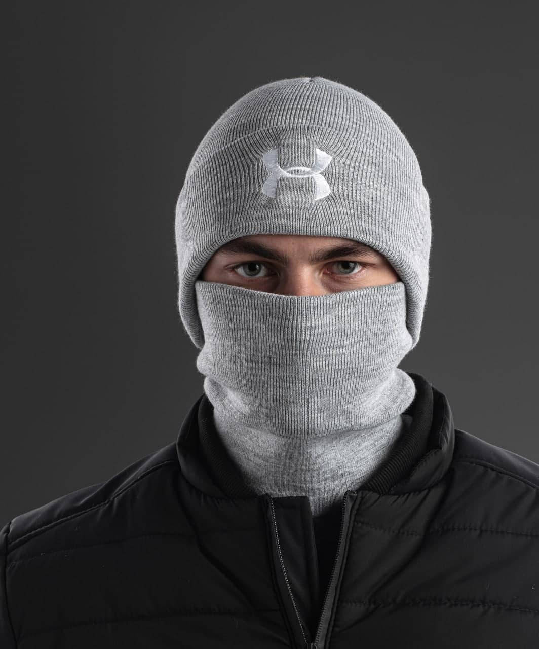 Шапка и бафф зимний комплект теплый Under Armour (серый). Универсальный размер мужская шапка+шарф
Шапка и бафф зимний комплект теплый Under Armour (серый). Универсальный размер мужская шапка+шарф