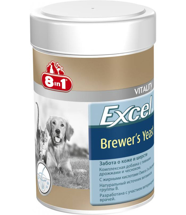 Витаминов для собак для кожи и шерсти 8in1 Brewers Yeast with Garlic