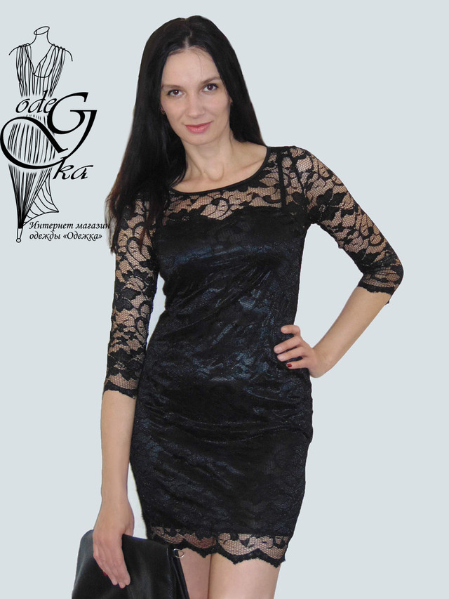 Фото-2 Ажурного черного платья Малена
