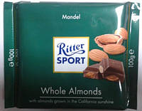 Шоколад молочный "Ritter Sport" с Миндалем100г. Whole almonds.