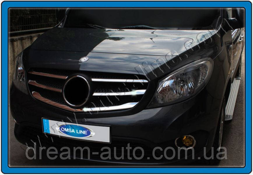 MERCEDES CITAN PANEL VAN/LAV (2013+) Накладки на решетку радиатора (нерж.) 5 шт. Omsa
MERCEDES CITAN PANEL VAN/LAV (2013+) Накладки на решетку радиатора (нерж.) 5 шт. Omsa