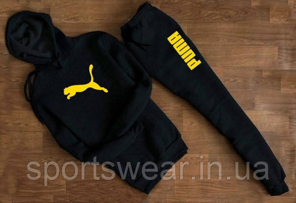 Мужской черный спортивный костюм PUMA с капюшоном ( жёлтый принт ) "" В стиле Puma ""
Мужской черный спортивный костюм PUMA с капюшоном ( жёлтый принт ) "" В стиле Puma ""