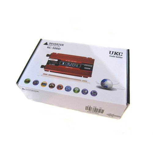 Преобразователь UKC авто инвертор 12V-220V 500W LCD KC-500D