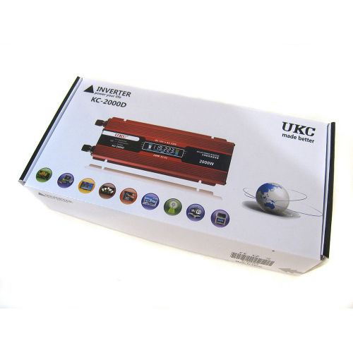 Преобразователь UKC авто инвертор 12V-220V 2000W LCD KC-2000D
