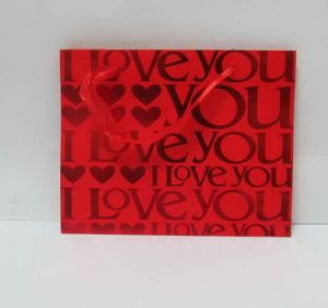 Пакет подарочный  бумажный  "I Love you"
