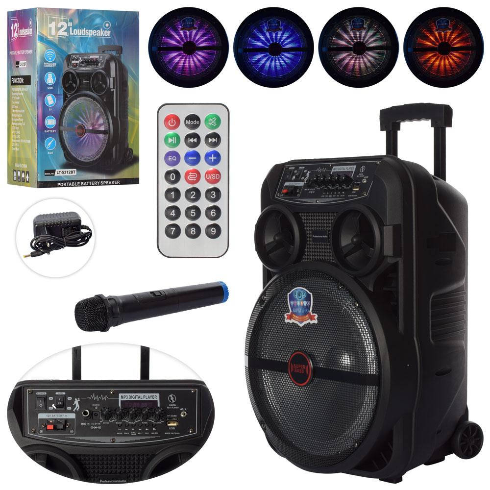 Портативная большая колонка-чемодан LT-5312BT (12 дюймов, 7,4V 2000AH, AUX, TF, FM, Bluetooth) с микрофоном
Портативная большая колонка-чемодан LT-5312BT (12 дюймов, 7,4V 2000AH, AUX, TF, FM, Bluetooth) с микрофоном