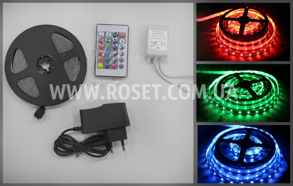Светодиодная лента PVC 3528 60 LED RGB 5 метров Полный комплект (блок управления, пульт ДУ, адаптер 220V)
Светодиодная лента PVC 3528 60 LED RGB 5 метров Полный комплект (блок управления, пульт ДУ, адаптер 220V)