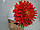 Шапочка белая с красной хризантемой, фото 2