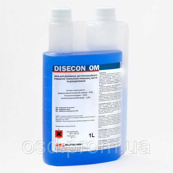 Щелочное низкопенное концентрированное дезинфекционное средство Desecon OM 1 л. (Baltiachemi)