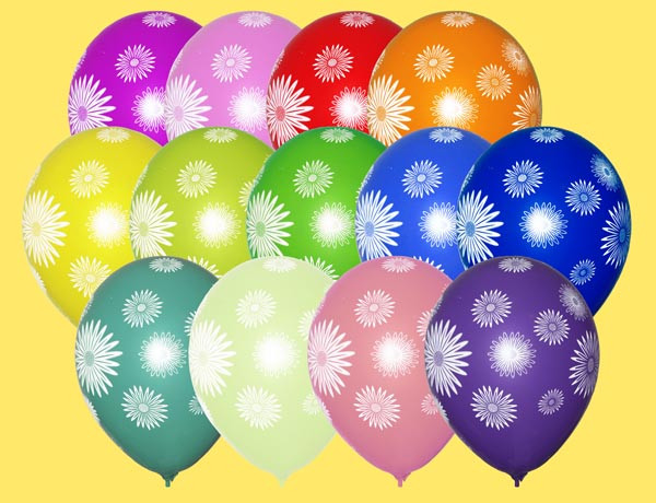Воздушные шарики Астры пастель шелкография 12"(30 см)  ТМ Gemar