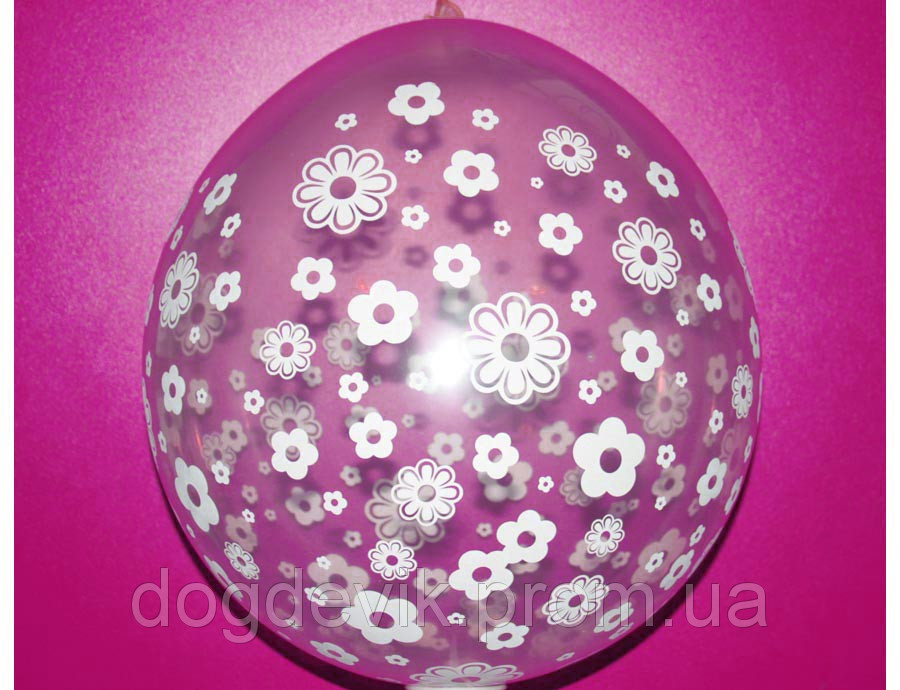 Воздушные шарики "Цветочки" прозрачные кристалл для подарков18"(45 см) оптом ТМ Gemar