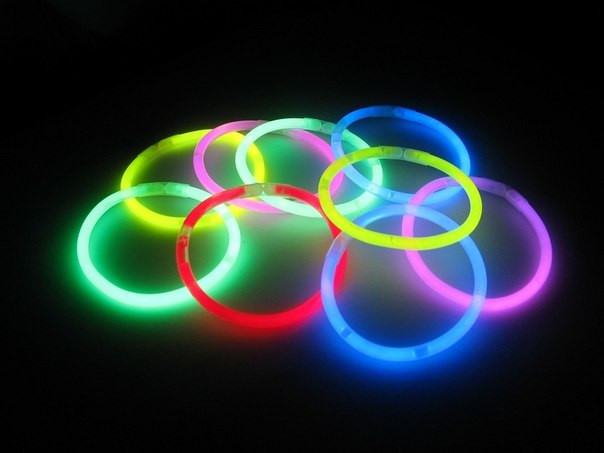 Неоновые браслеты, светящиеся браслеты, light stick, glow stick,  50 штук