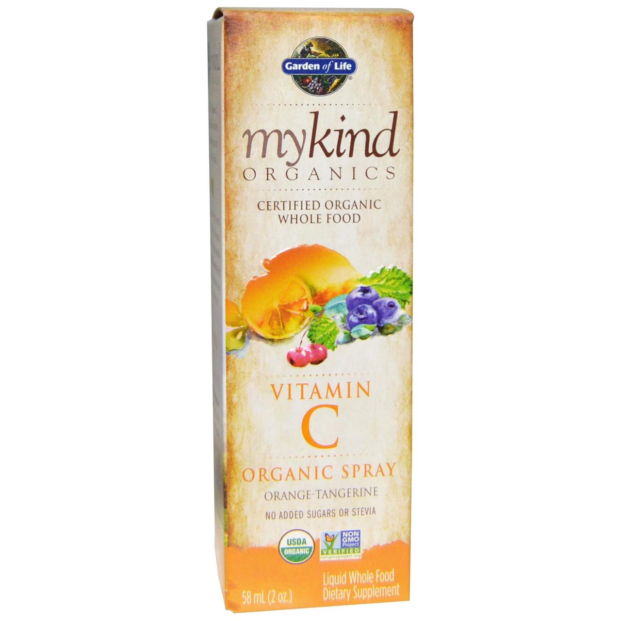 Garden of Life, MyKind Organics, спрей с органическим витамином C, вкус апельсина и мандарина, 58 мл,
Garden of Life, MyKind Organics, спрей с органическим витамином C, вкус апельсина и мандарина, 58 мл,