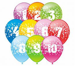 Воздушные шарики цифры круговая шелкография 12" (30 см)  ТМ Show