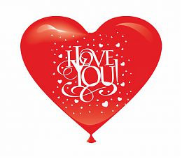 Воздушные шарики сердца I Love You шелкография  12" (30 см)  ТМ Show