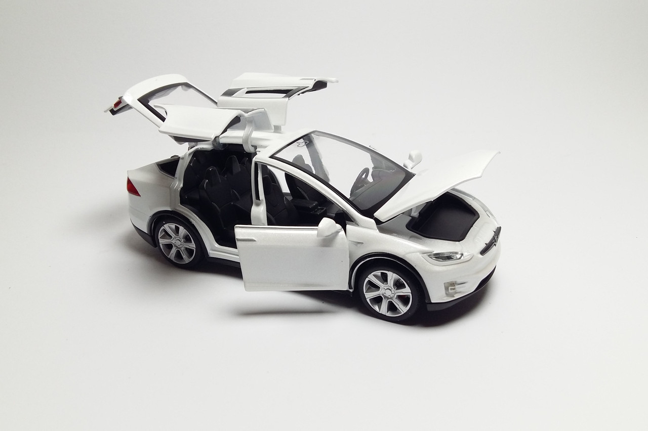 Коллекционная машинка Tesla Model X белая металлическая модель в масштабе 1:32, Белый
Коллекционная машинка Tesla Model X белая металлическая модель в масштабе 1:32, Белый