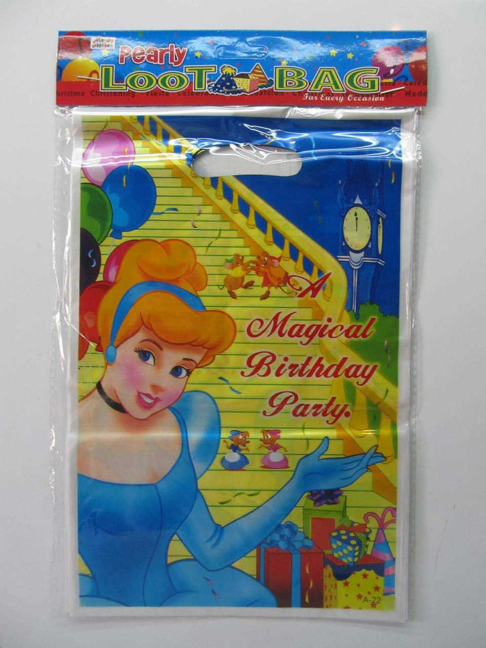 Пакеты подарочные, сумочки полиэтиленовые детские для подарков "Принцесса в голубом платье"