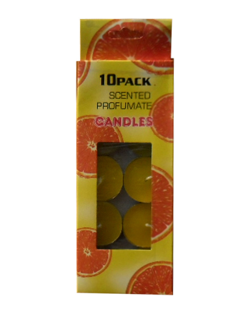 Свечи ароматизированные плавающие "Апельсин" (10 штук)