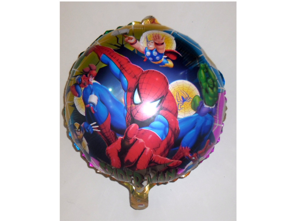 Воздушные шарики оптом. Шарик фольгированный "Человек Паук" диаметр 45см.