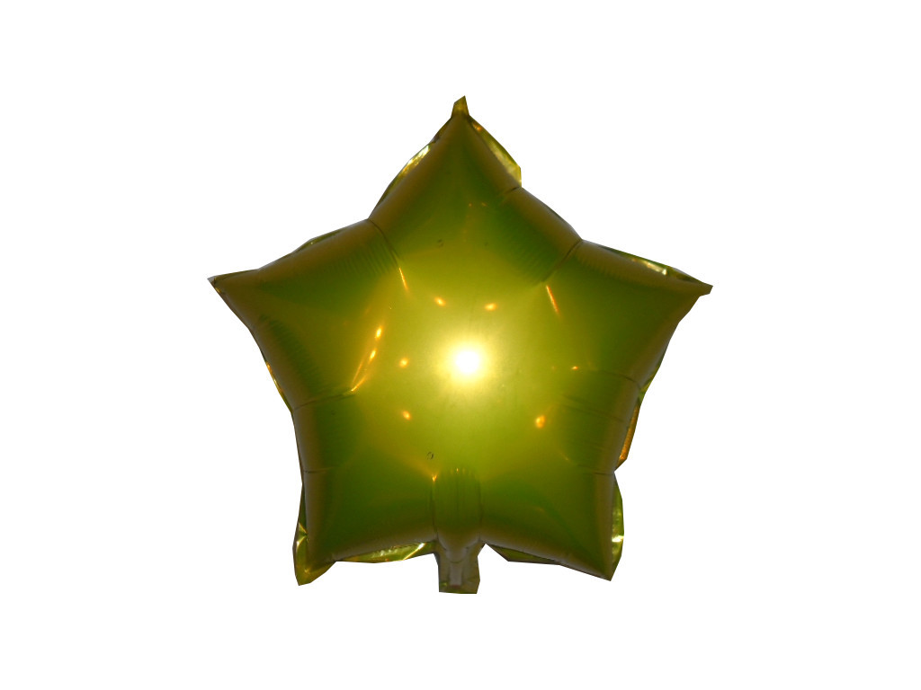 Воздушные шарики оптом. Шарик фольгированный "Звезда лимонная" диаметр 45см.