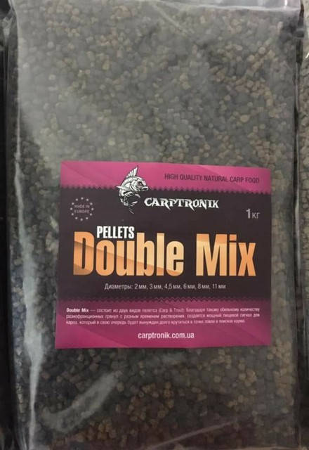 Пеллетс прикормочный Carptronik Double Mix диаметр гранул 2, 3, 4.5, 6, 8, 11mm 1000 г
Пеллетс прикормочный Carptronik Double Mix диаметр гранул 2, 3, 4.5, 6, 8, 11mm 1000 г