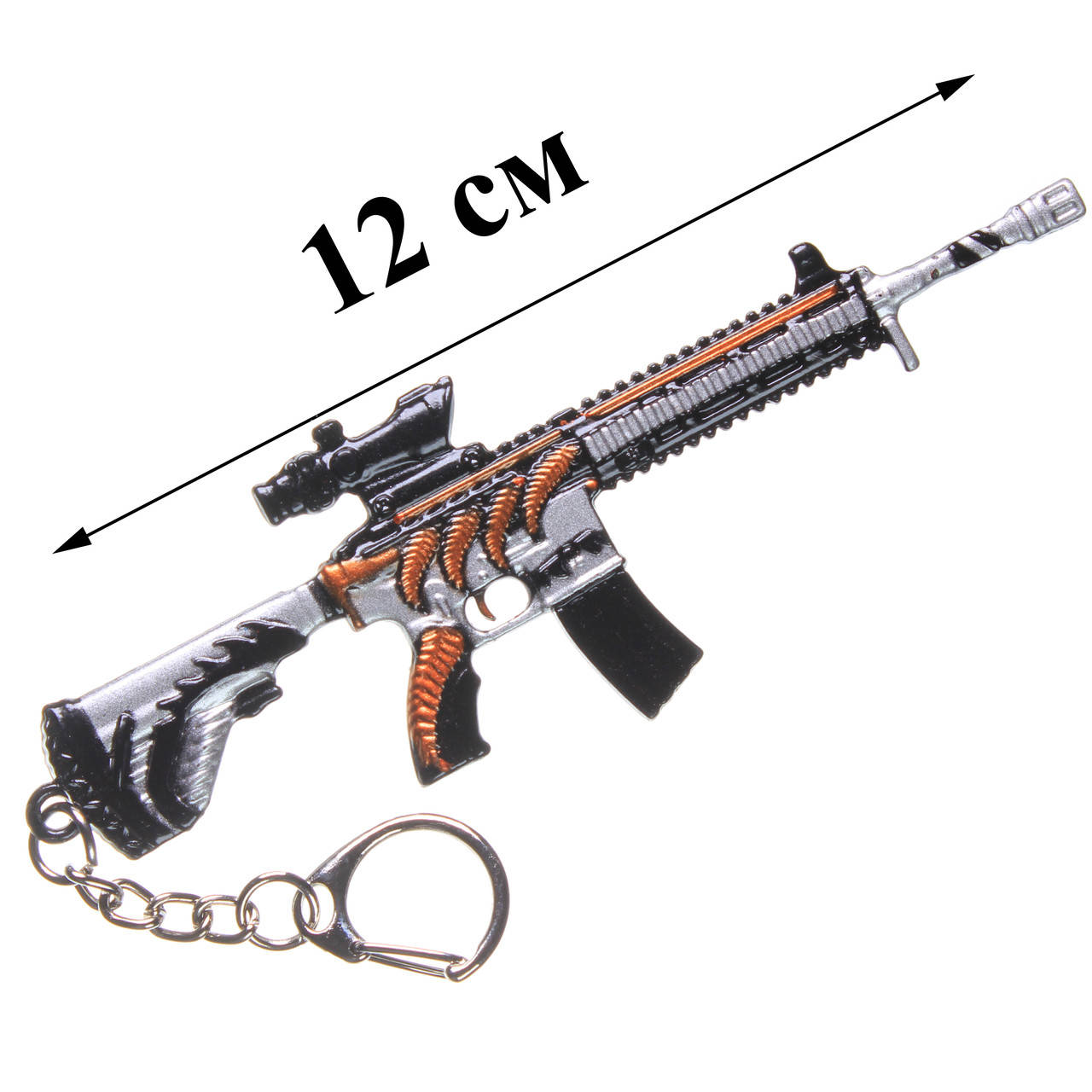 Брелок сувенир металлический M416 топовая эмка со скином 12 см оружие аксессуары из пабга pubg mobile, Оранжевый
Брелок сувенир металлический M416 топовая эмка со скином 12 см оружие аксессуары из пабга pubg mobile, Оранжевый