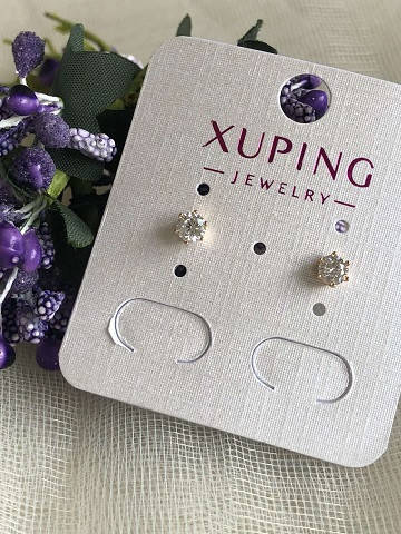 Сережки цвяшки із медичного золота Xuping з білим камінцем, серёжки медицинское золото, медицинский сплав,
Сережки цвяшки із медичного золота Xuping з білим камінцем, серёжки медицинское золото, медицинский сплав,