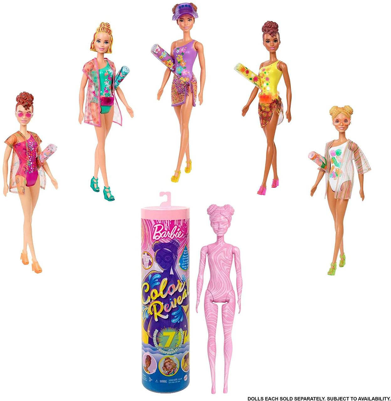 Барби Цветное преображение Летний солнечный сюрприз Barbie Color Reveal Doll 7 Surprises Sand & Sun Series
Барби Цветное преображение Летний солнечный сюрприз Barbie Color Reveal Doll 7 Surprises Sand & Sun Series