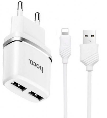 Сетевое зарядное устройство для телефона + кабель Apple Lightning HOCO C12 |2USB, 2.4A| Белый
Сетевое зарядное устройство для телефона + кабель Apple Lightning HOCO C12 |2USB, 2.4A| Белый