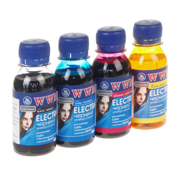 Комплект чернил WWM Epson Electra Black, Cyan, Magenta, Yellow, 100 мл (ELECTR.SET42), краска для принтера
Комплект чернил WWM Epson Electra Black, Cyan, Magenta, Yellow, 100 мл (ELECTR.SET42), краска для принтера