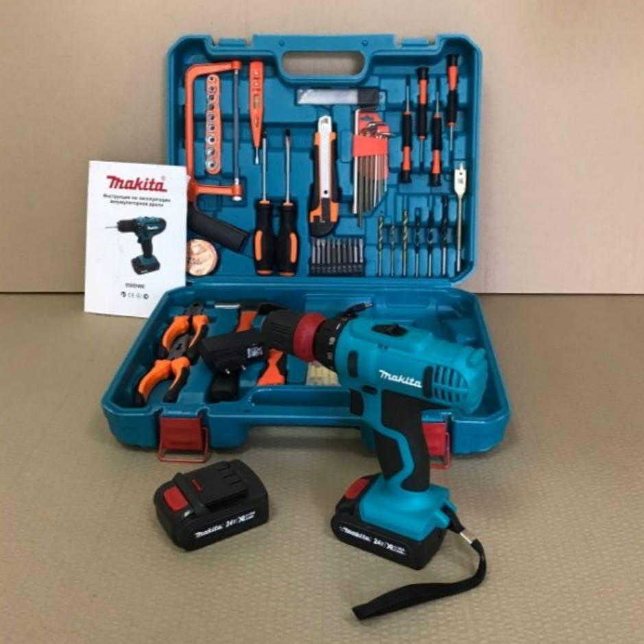Беспроводной шуруповерт Makita 550 DWE с DFR 24V 5A/h Li-Ion аккумуляторный Макита с набором инструментов
Беспроводной шуруповерт Makita 550 DWE с DFR 24V 5A/h Li-Ion аккумуляторный Макита с набором инструментов