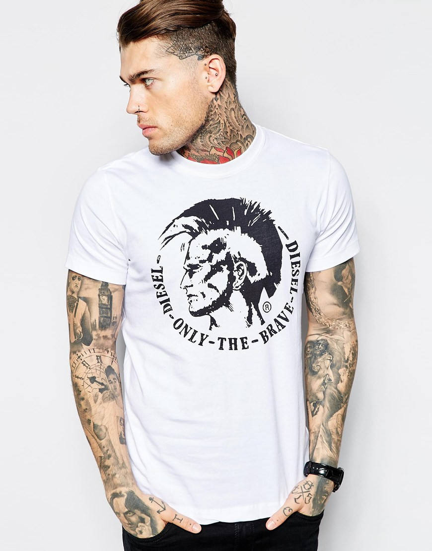 Мужская Футболка Diesel белая черная T-Shirt T-Ulysse Mowhawk Print Футболка в стиле Дизель трикотажная хлопок
Мужская Футболка Diesel белая черная T-Shirt T-Ulysse Mowhawk Print Футболка в стиле Дизель трикотажная хлопок