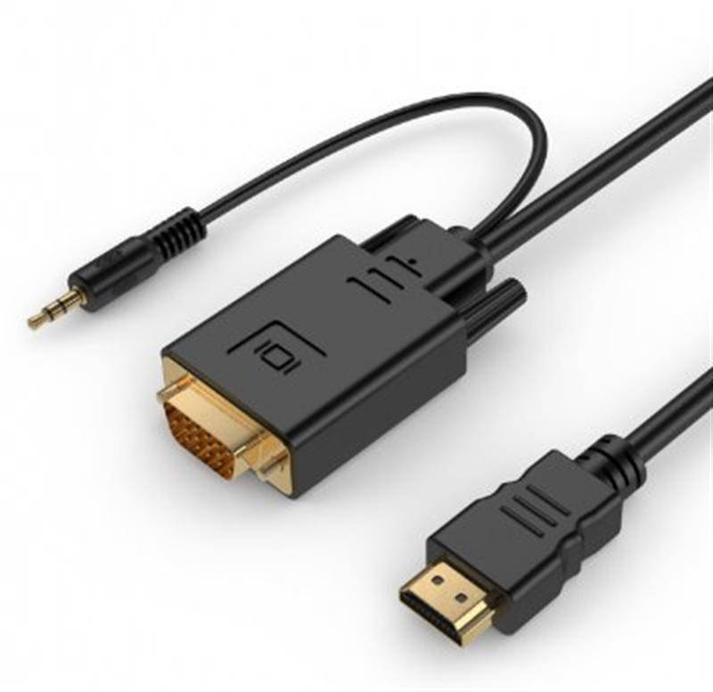 

Кабель Cablexpert (A-HDMI-VGA-03-6) HDMI-VGA-3.5мм, 1.8м, Черный