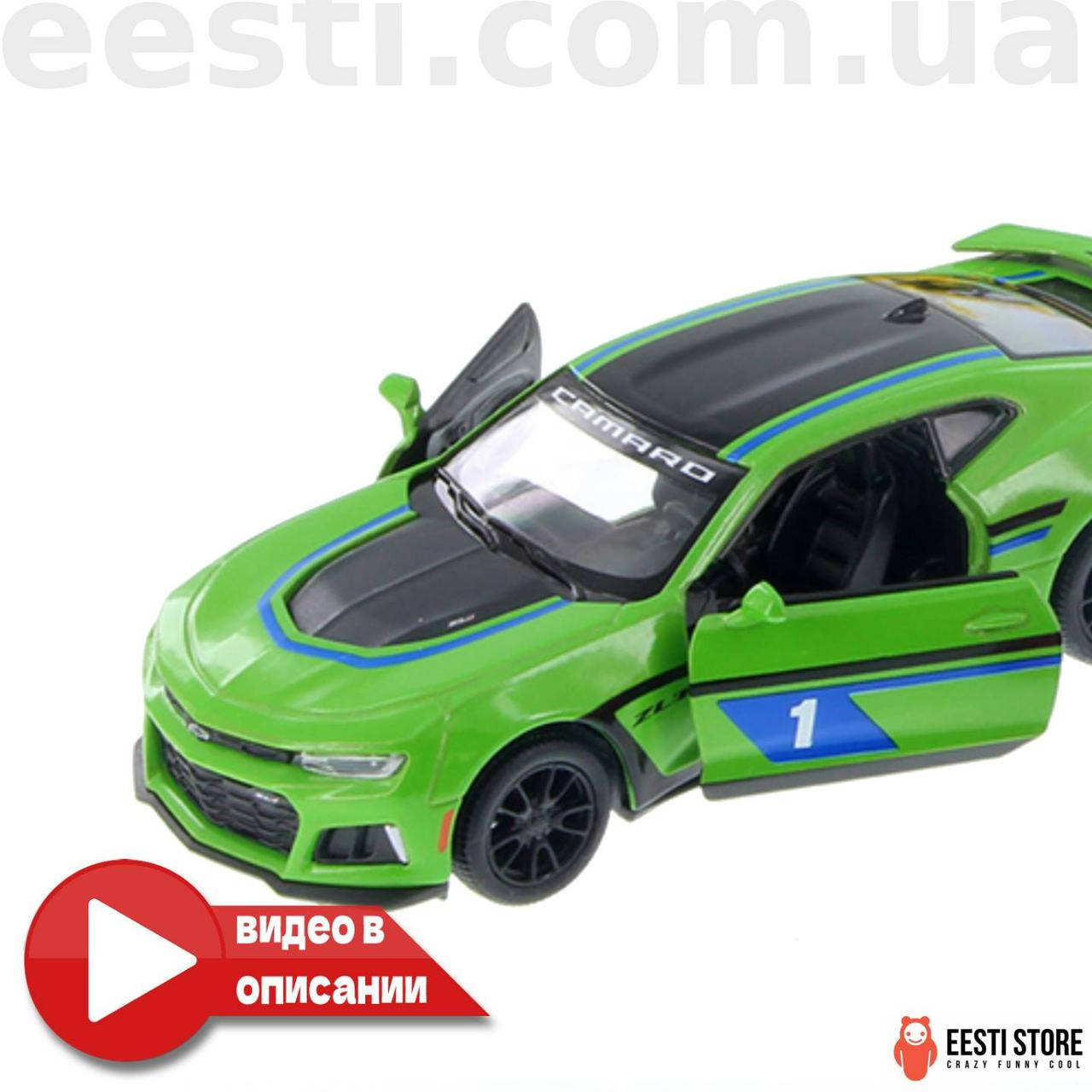 

Детская модель машинки Chevrolet Camaro ZL1 2017 Kinsmart KT5399FW инерционная, 1:38 (Green), Зелёный