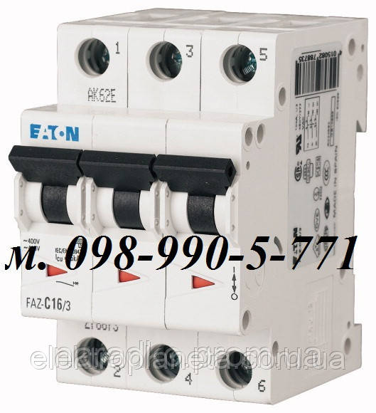 

Автоматический выключатель Eaton/Moeller 3pol PL6-C 32А