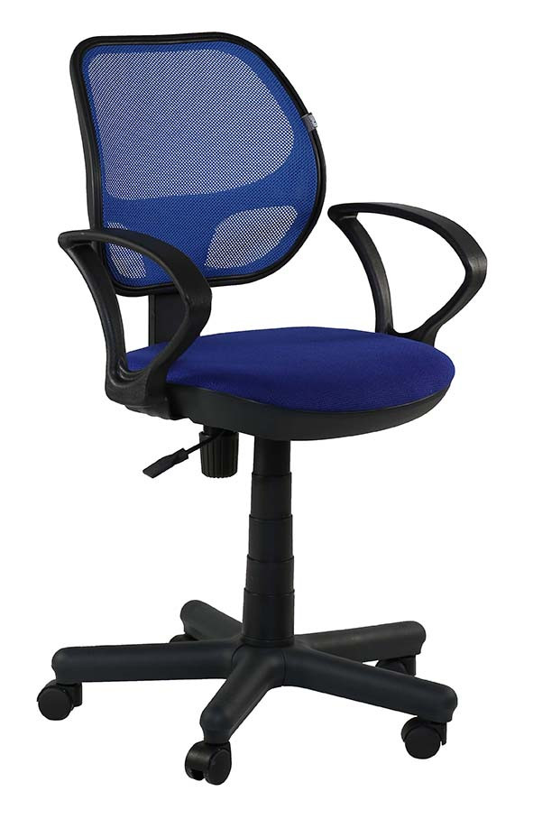 Кресло Чат АМФ-4 сиденье А-21 спинка Сетка синяя.