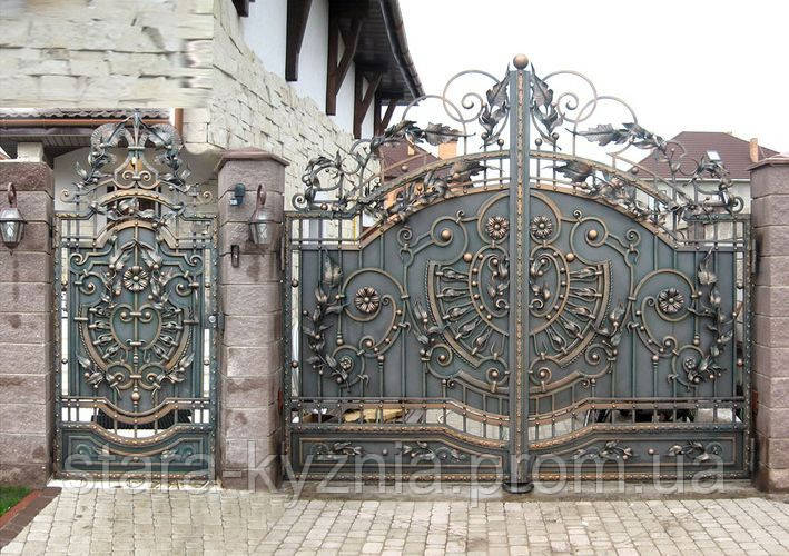 

Кованые Ворота и калитка, Серый