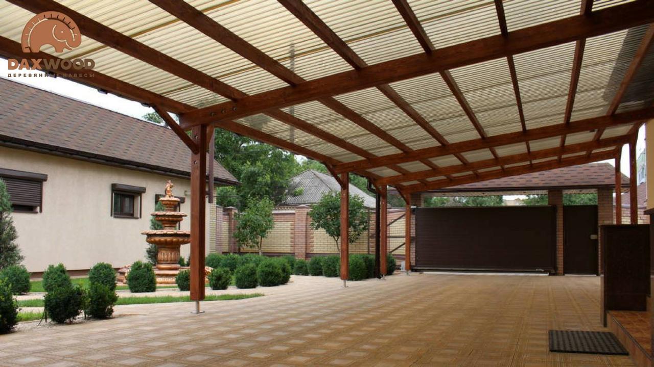 навесы из дерева к дому фото - bagno.site