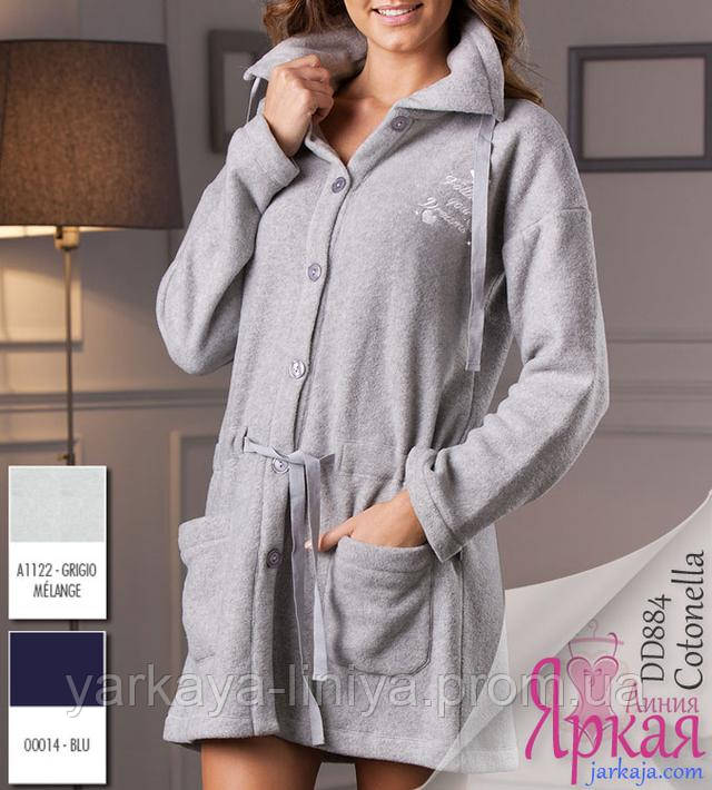 Халат женский домашний флис. Домашняя одежда для женщин Cotonella™ арт: 630507811