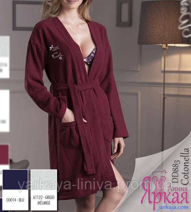 Халат женский домашний флис. Домашняя одежда для женщин Cotonella™ арт: 630529523