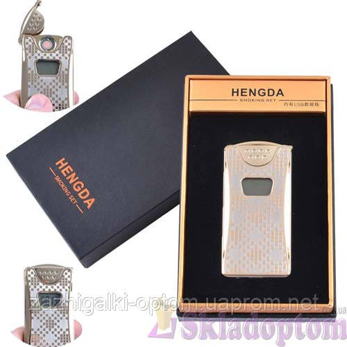 

USB зажигалка в подарочной упаковке 4873-2 ("HENGDA",спираль накаливания,счетчик)