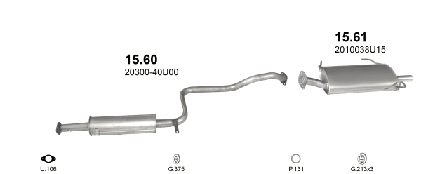 

Глушитель (выхлопная система) NISSAN MAXIMA QX 3.0i V6 (2988см3) (94-00гг) (Ниссан Максима) А32