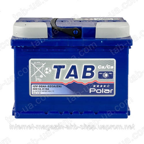 

Автомобильный аккумулятор TAB Polar Blue 6ст-66 А/ч L+ 121166